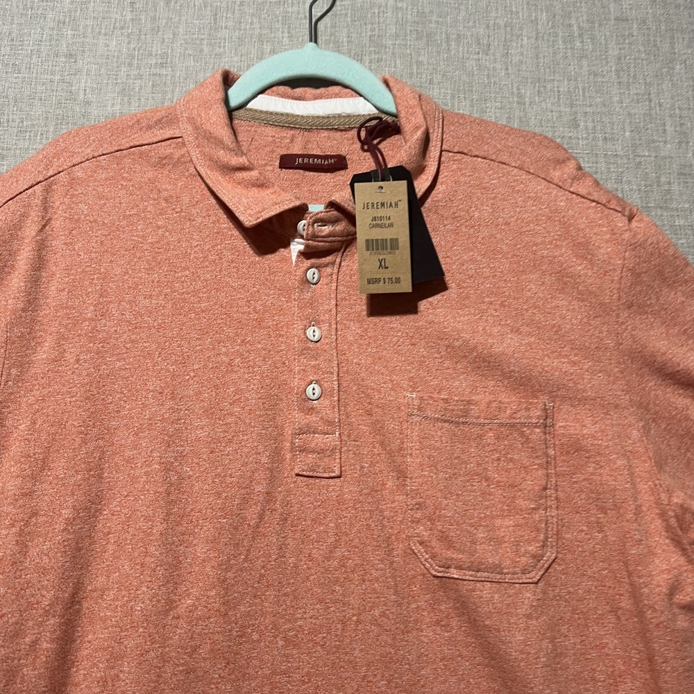 Jeremiah Shirt Mens XL Orange Short Sleeve Polo Golf Preppy Tailgate NEW